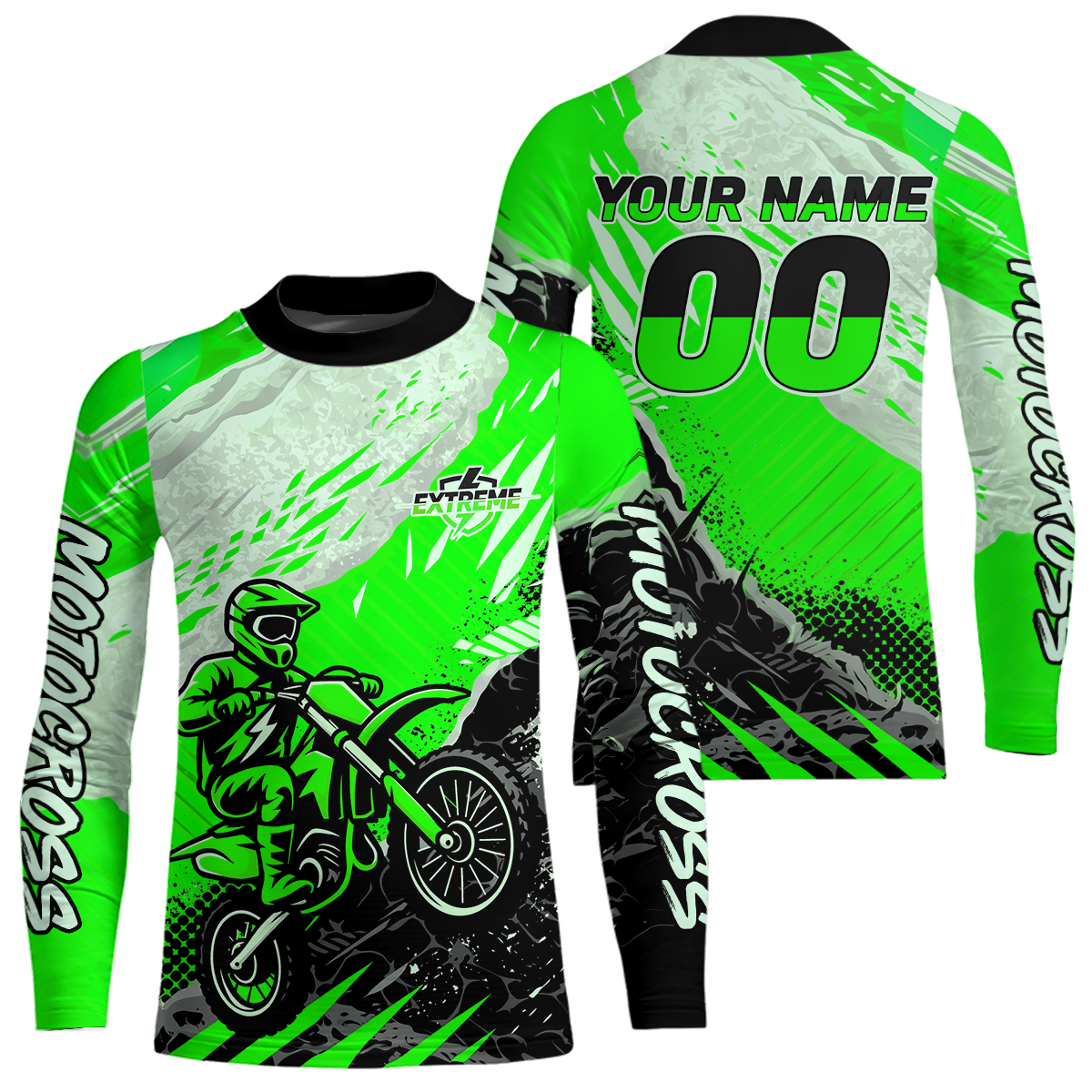 Green Motocross Jersey Custom Dirt Bike Shirts Men Kid Women Racing Off road Jersey XM416