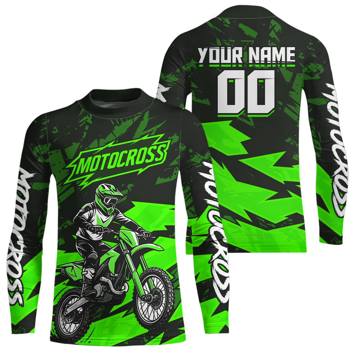 Green Custom Motocross Racing Jersey Men Women Kid Dirt Bike Shirts Off road Shirt XM468