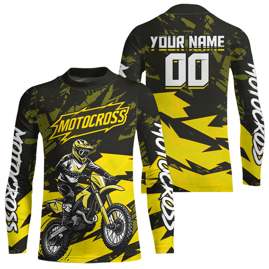 Yellow Custom Motocross Racing Jersey Men Women Kid Dirt Bike Shirts Off road Shirt XM468