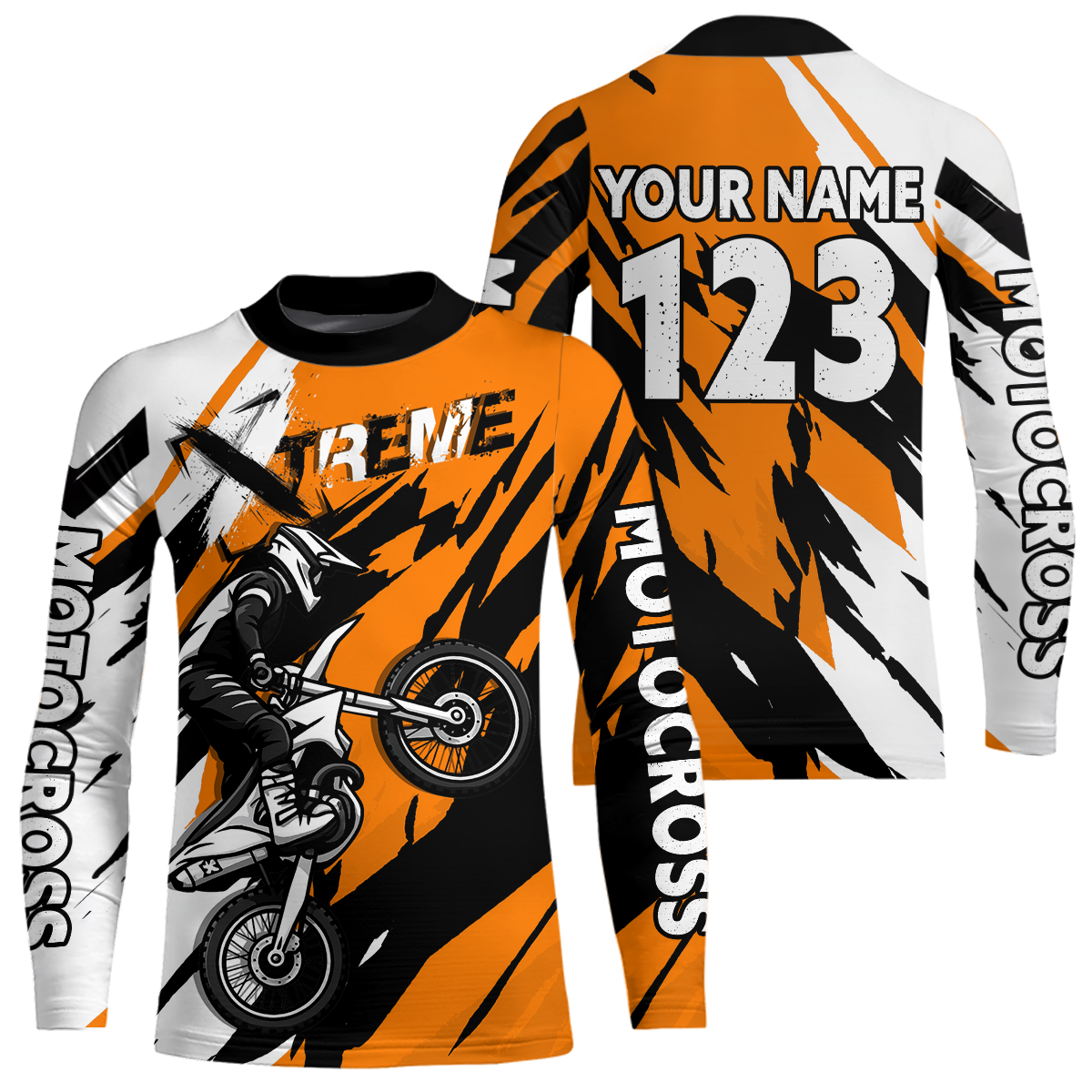 Custom Orange Motocross Racing Jersey Custom Women Kid Men Dirt Bike Off road Shirt XM472