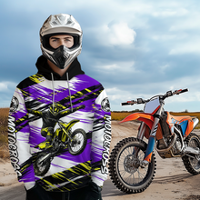 Load image into Gallery viewer, Purple Motocross Hoodie Custom for Adult Men Women Dirt Bike Racing Hoodie Shirt MH480