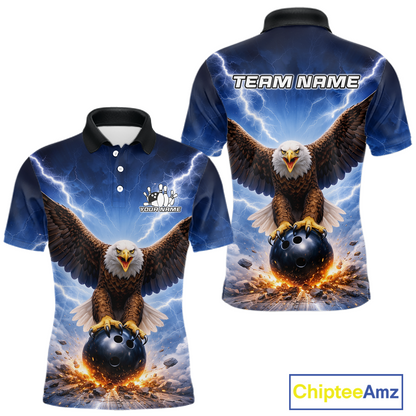 Personalized Thunder Lightning Eagle Bowling Jersey for Men Bowling Team Shirts Bowling League HNT484