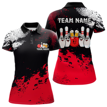 Load image into Gallery viewer, Red Funny Beer Bowling Shirts for Team Women Men Bowling Polo&amp;1/4 Zip Bowl League MBL254