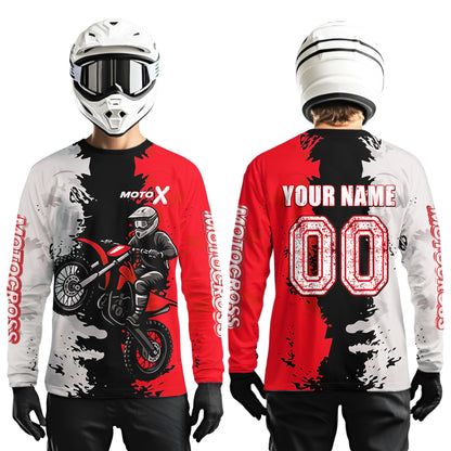 Red Motocross Racing Jersey Custom Dirt Bike Shirts Men Kid Women Jersey XM420