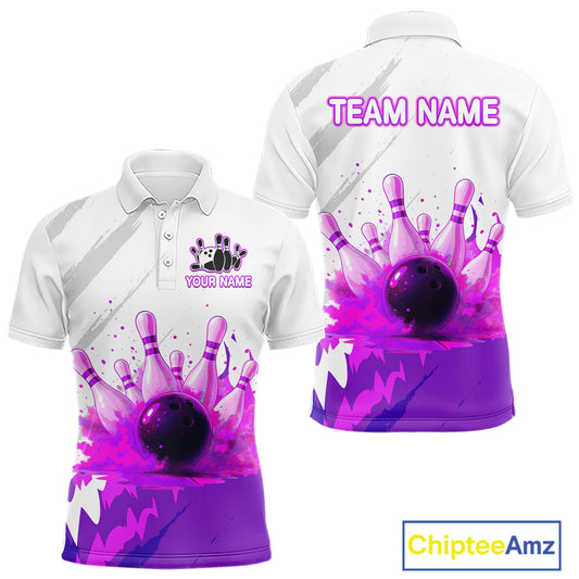 Watercolor Purple Bowling Shirts for Women Men Custom Bowling Jerseys for Team MBL218