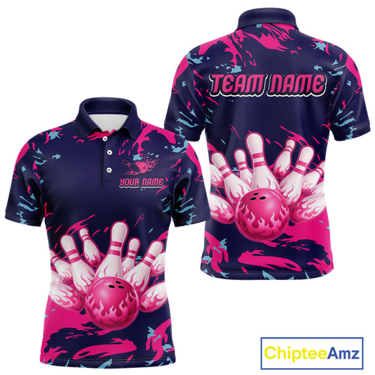 Purple Custom Bowling Shirts for Team Women Men Bowling Jersey Polo&1/4 Zip Shirt MBL225