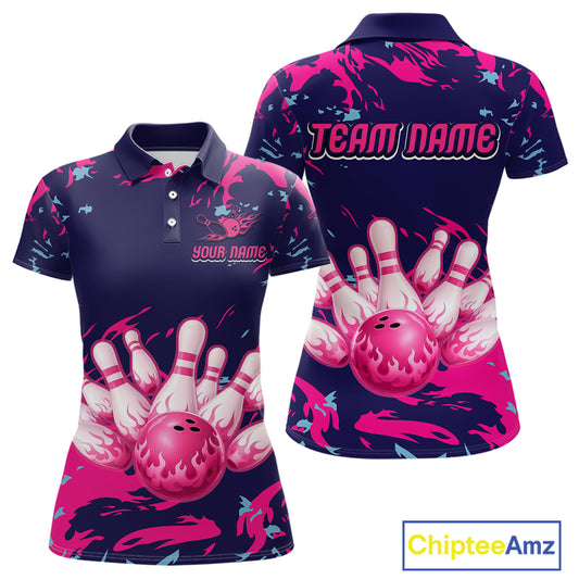 Purple Custom Bowling Shirts for Team Women Men Bowling Jersey Polo&1/4 Zip Shirt MBL225
