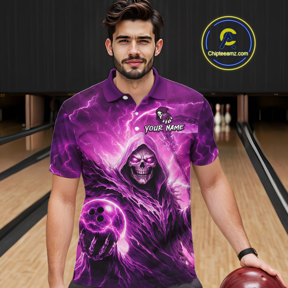 Pink Bowling Shirts for Team Women Men Custom Death Bowling Jersey Bowl League MBL248