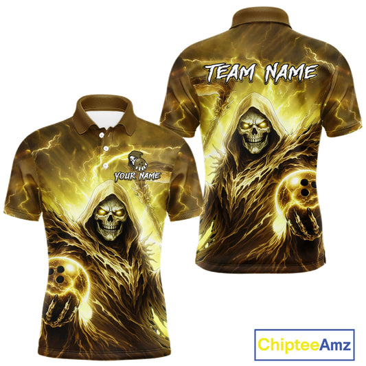 Yellow Bowling Shirts for Team Women Men Custom Death Bowling Jersey Bowl League MBL248
