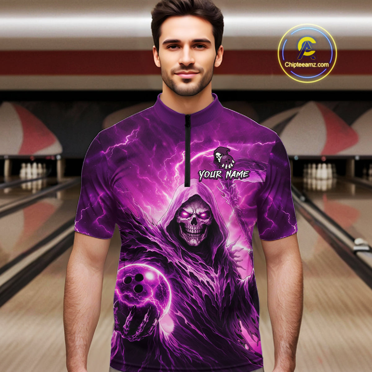 Pink Bowling Shirts for Team Women Men Custom Death Bowling Jersey Bowl League MBL248