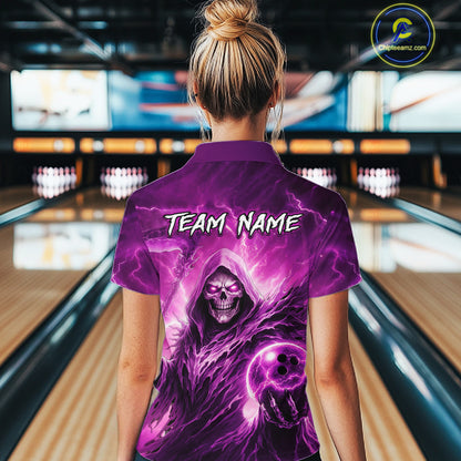 Pink Bowling Shirts for Team Women Men Custom Death Bowling Jersey Bowl League MBL248
