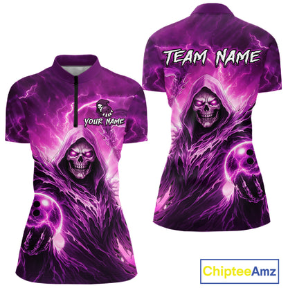 Pink Bowling Shirts for Team Women Men Custom Death Bowling Jersey Bowl League MBL248