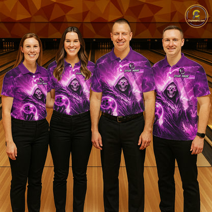 Pink Bowling Shirts for Team Women Men Custom Death Bowling Jersey Bowl League MBL248