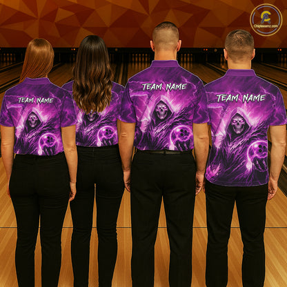 Pink Bowling Shirts for Team Women Men Custom Death Bowling Jersey Bowl League MBL248