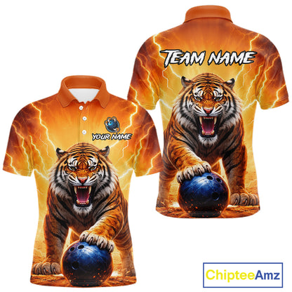 Custom Thunder Tiger Bowling Jersey for Men Bowling Team Shirts Bowling League Polo & 1/4 Zip HNT483