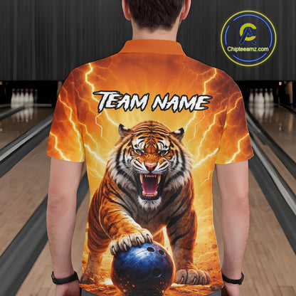 Custom Thunder Tiger Bowling Jersey for Men Bowling Team Shirts Bowling League Polo & 1/4 Zip HNT483