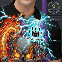 Load image into Gallery viewer, Bowling polo with a skull design and colorful elements, featuring the brand 'Chipteeamz'.