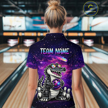 Load image into Gallery viewer, Custom Funny Galaxy Alligator Bowling Jersey for Women Bowling Tournament Polo &amp; 1/4 Zip Bowling Team Shirts HNT218