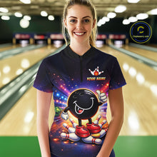 Load image into Gallery viewer, Custom Funny Bowling Jersey for Women Bowling Tournament Polo &amp; 1/4 Zip Bowling Team Shirts HNT221