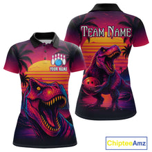 Load image into Gallery viewer, Custom Neon Dinosaur Bowling Jersey for Women Unisex Bowling Shirts for Team Polo &amp; 1/4 Zip HNT241