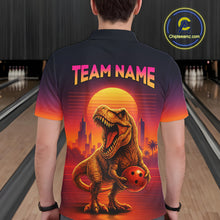 Load image into Gallery viewer, Custom Retro Dinosaur Bowling Jersey for Men Unisex Bowling Shirts for Team Polo &amp; 1/4 Zip HNT242