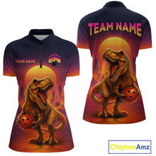Load image into Gallery viewer, Custom Retro Dinosaur Bowling Jersey for Women Unisex Bowling Shirts for Team Polo &amp; 1/4 Zip HNT242