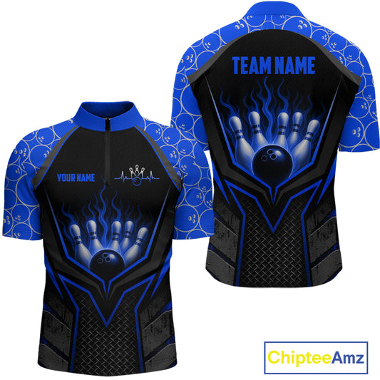 Black and blue sports jersey with 'Team Name' and 'Your Name' text on a white background