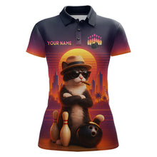 Load image into Gallery viewer, Custom Funny Cat Bowling Jersey for Women Bowling League Bowling Team Shirts Polo &amp; 1/4 Zip HNT197