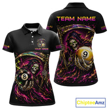 Load image into Gallery viewer, Custom Grim Reaper 8 Ball &amp; 9 Ball Billiard Shirt for Women Billiard Team Jersey Billiard League NNT189