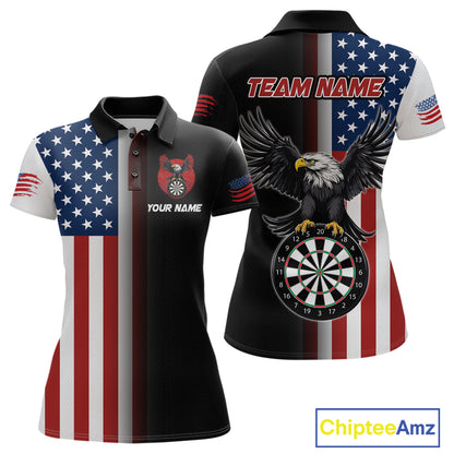Custom American Flag Eagle Darts Shirt for Women Darts Team Jerseys Dartboard Shirt Dart League NNT268