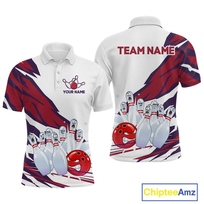 Custom Funny Angry Bowling Jersey for Men Bowling Team Shirts Bowling League Polo & 1/4 Zip HNT486