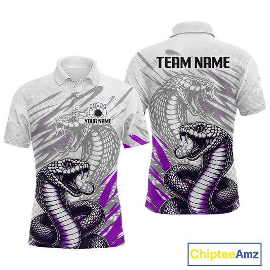 Polo shirt with snake design on a white background, featuring customizable text areas.