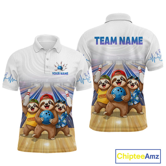 Custom Funny Sloth Bowling Shirt for Men Bowling Team Jersey Bowling League Bowling Cloth HNT299