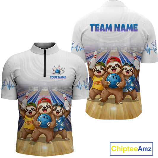 Custom Funny Sloth Bowling Shirt for Men Bowling Team Jersey Bowling League Bowling Cloth HNT299
