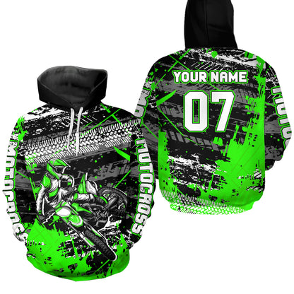 Custom Green Racing Motocross Hoodie for Kid Men Women Dirt Bike Motorcycle Hoodie HOT40