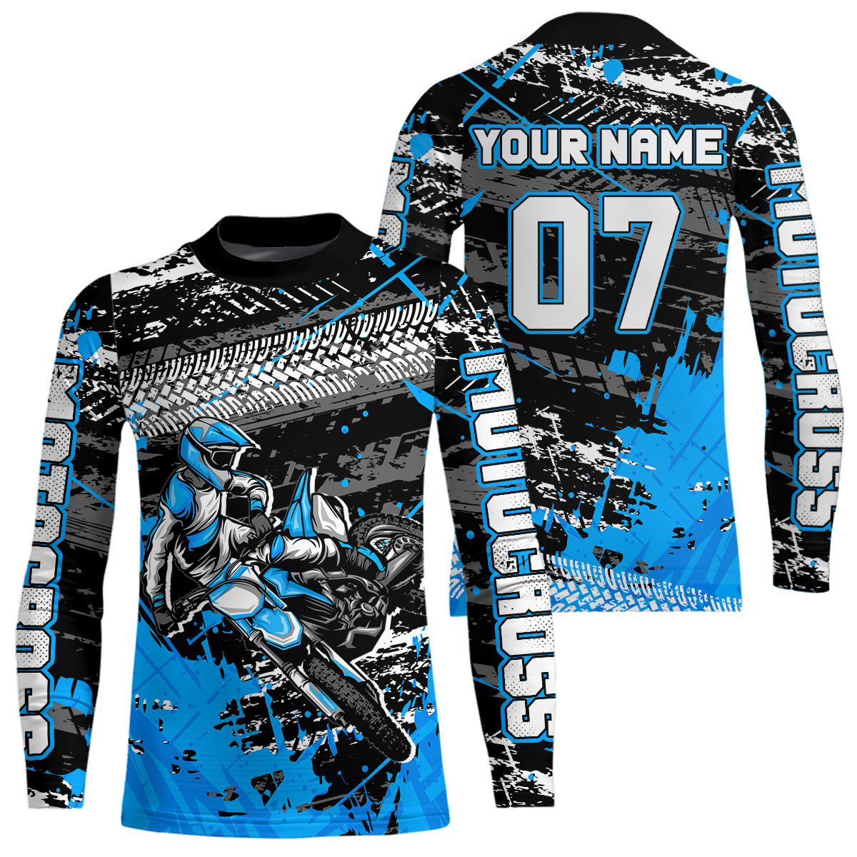 Blue Motocross Jersey Racing for Kid Men Women Custom Dirt Bike Shirts UPF30+ DNT45