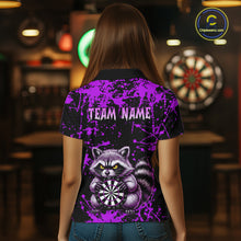 Load image into Gallery viewer, Custom Purple Raccoon Funny Dart Shirt Dart Team Jersey for Women Dartboard Polo &amp; 1/4 Zip Shirts NNT170
