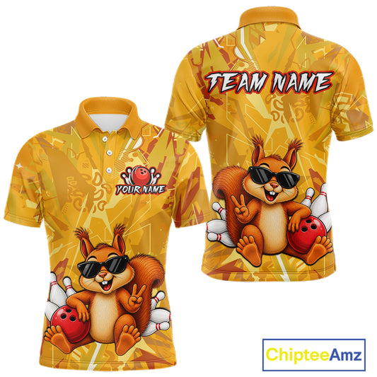 Funny Squirrel Custom Bowling Jersey for Men Bowling Team Shirts Bowling League HNT303