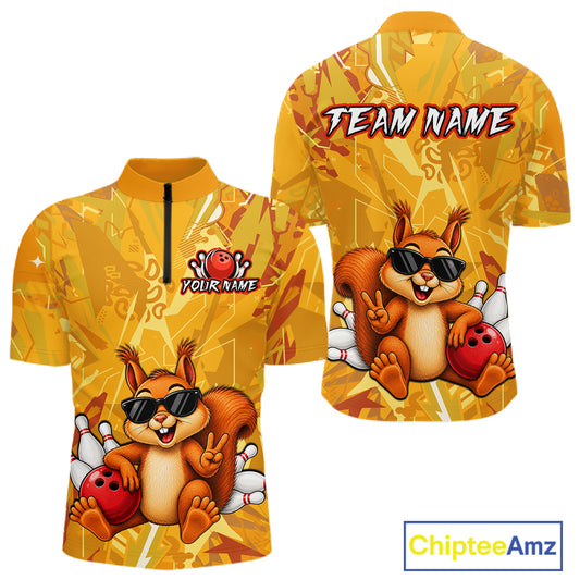 Funny Squirrel Custom Bowling Jersey for Men Bowling Team Shirts Bowling League HNT303