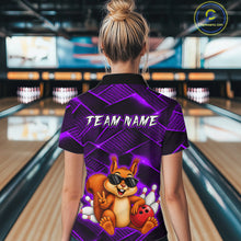 Load image into Gallery viewer, Purple Squirrel Funny Custom Bowling Jersey for Women Bowling Team Shirts Bowling League HNT304