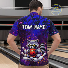 Load image into Gallery viewer, Custom Funny Raccoon Bowling Jersey for Men Bowling Tournament Polo &amp; 1/4 Zip Bowling Team Shirts HNT216