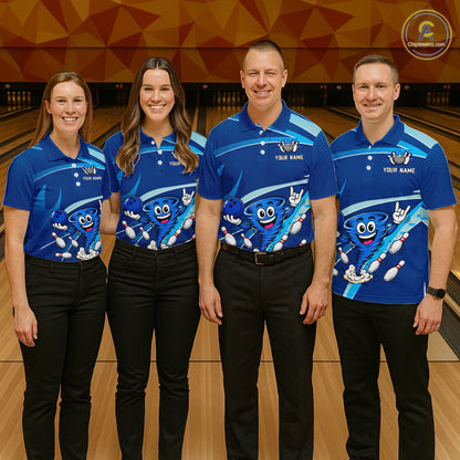Custom Funny Tornado Bowling Jersey for Men Bowling Team Shirts Bowling League Polo & 1/4 Zip HNT488