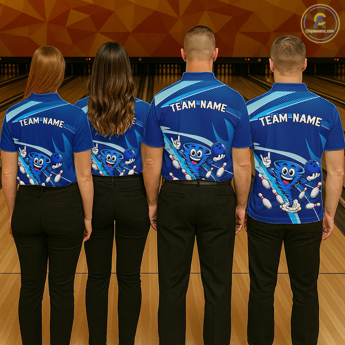 Custom Funny Tornado Bowling Jersey for Men Bowling Team Shirts Bowling League Polo & 1/4 Zip HNT488
