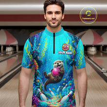 Load image into Gallery viewer, Custom Ocean Funny Otte Bowling Jersey for Men Funny Bowling Team Shirts Bowling Uniform HNT273