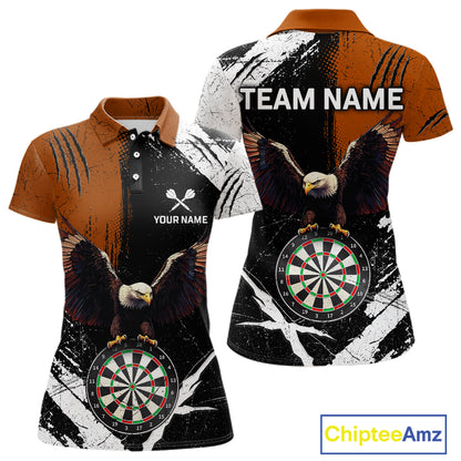 Custom Orange Eagle Dart Shirt for Women Dartboard Shirt Dart Jerseys Gift for Team Polo &1/4 Zip NNT110