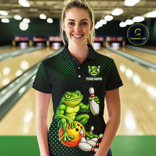 Load image into Gallery viewer, Custom Funny Frog Bowling Jersey for Women Bowling Team Shirts Bowling League Polo &amp; 1/4 Zip HNT246
