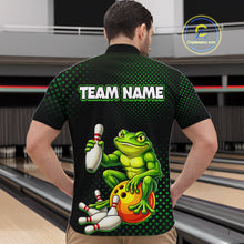 Load image into Gallery viewer, Custom Funny Frog Bowling Jersey for Men Bowling Team Shirts Bowling League Polo &amp; 1/4 Zip HNT246