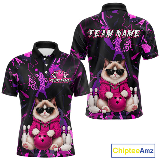 Custom Funny Ragdoll Cat Bowling Jersey for Men Bowling League Bowling Team Shirts HN288
