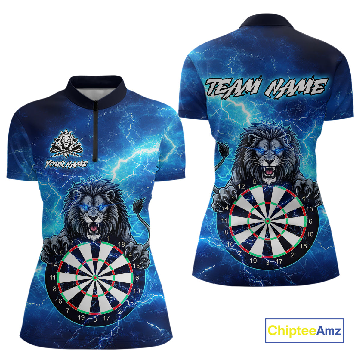 Custom Thunder Lion Dart Shirt Dart Team Jersey for Women Dartboard Polo & 1/4 Zip Shirts NNT169