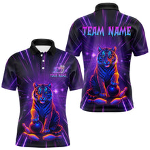 Load image into Gallery viewer, Custom Neon Tiger Bowling Jersey for Men Bowling Team Shirts Bowling League Polo &amp; 1/4 Zip HNT154